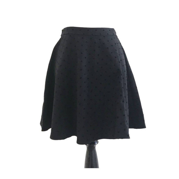 Madewell | Womens Size 2 Velvet Dot Black Skirt Polka Dots A-line Circular Swing - Picture 5 of 11